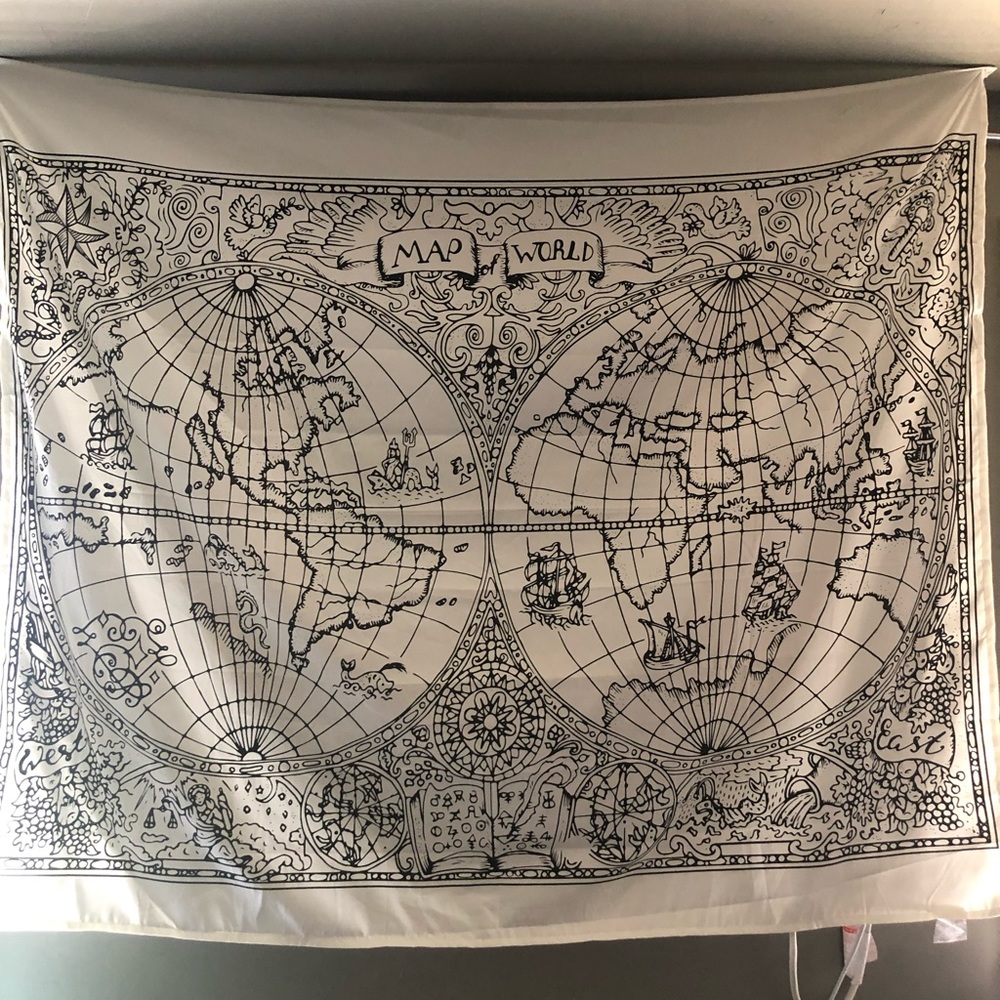 World map tapestry